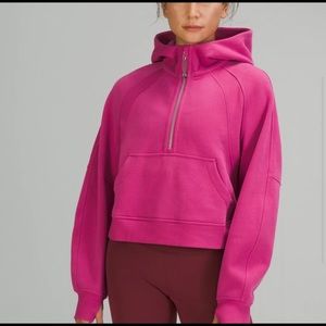 SOLD Lululemon Scuba Oversized 1/2 zip Hoodie Pink Lychee XS/S